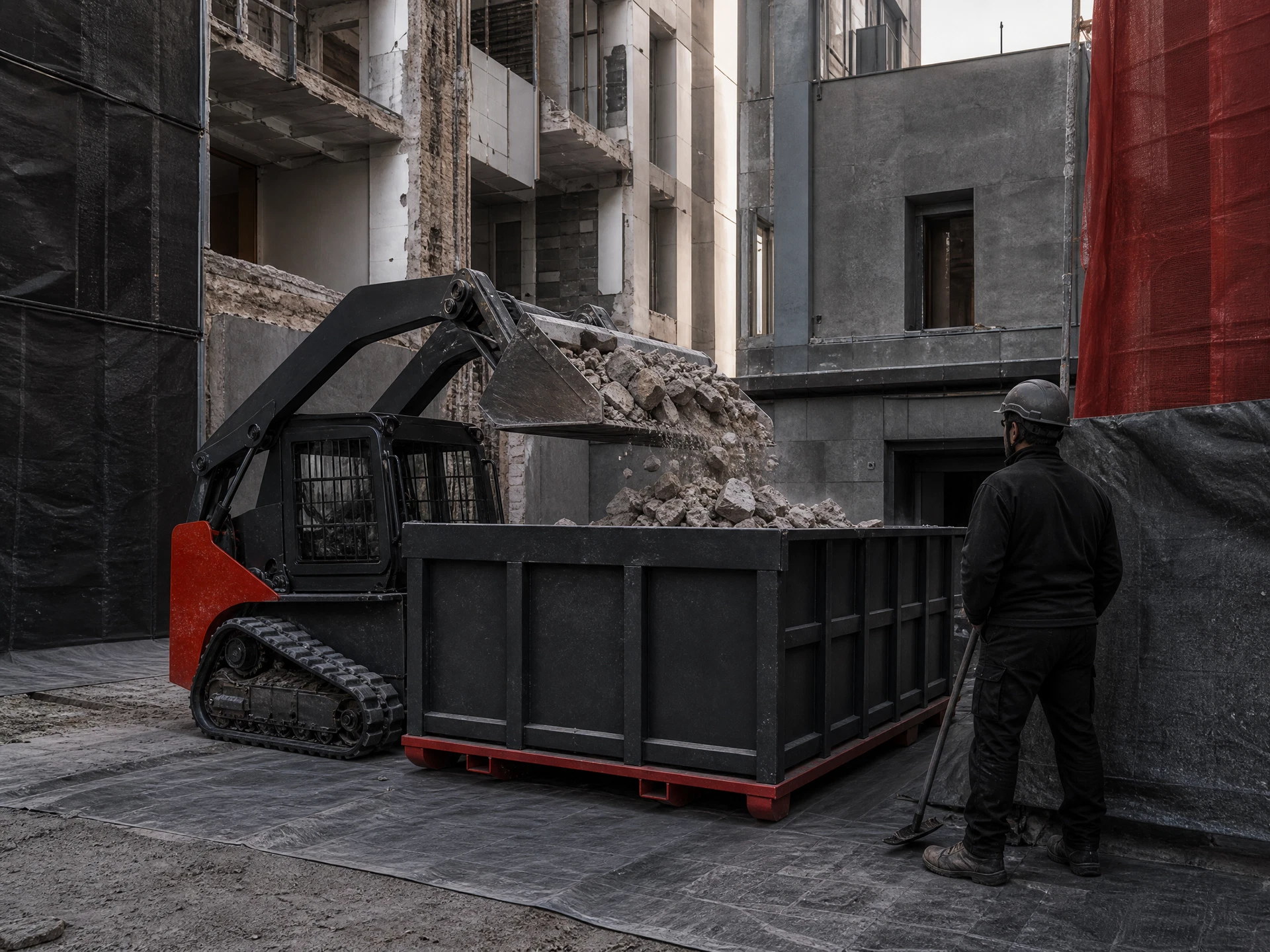 Getrennte Verladung mineralischer Materialien nach dem Rückbau