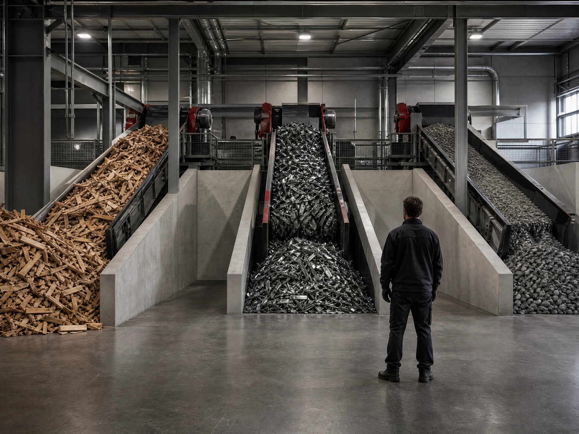 Getrennte Materialströme in einer modernen Recyclinganlage