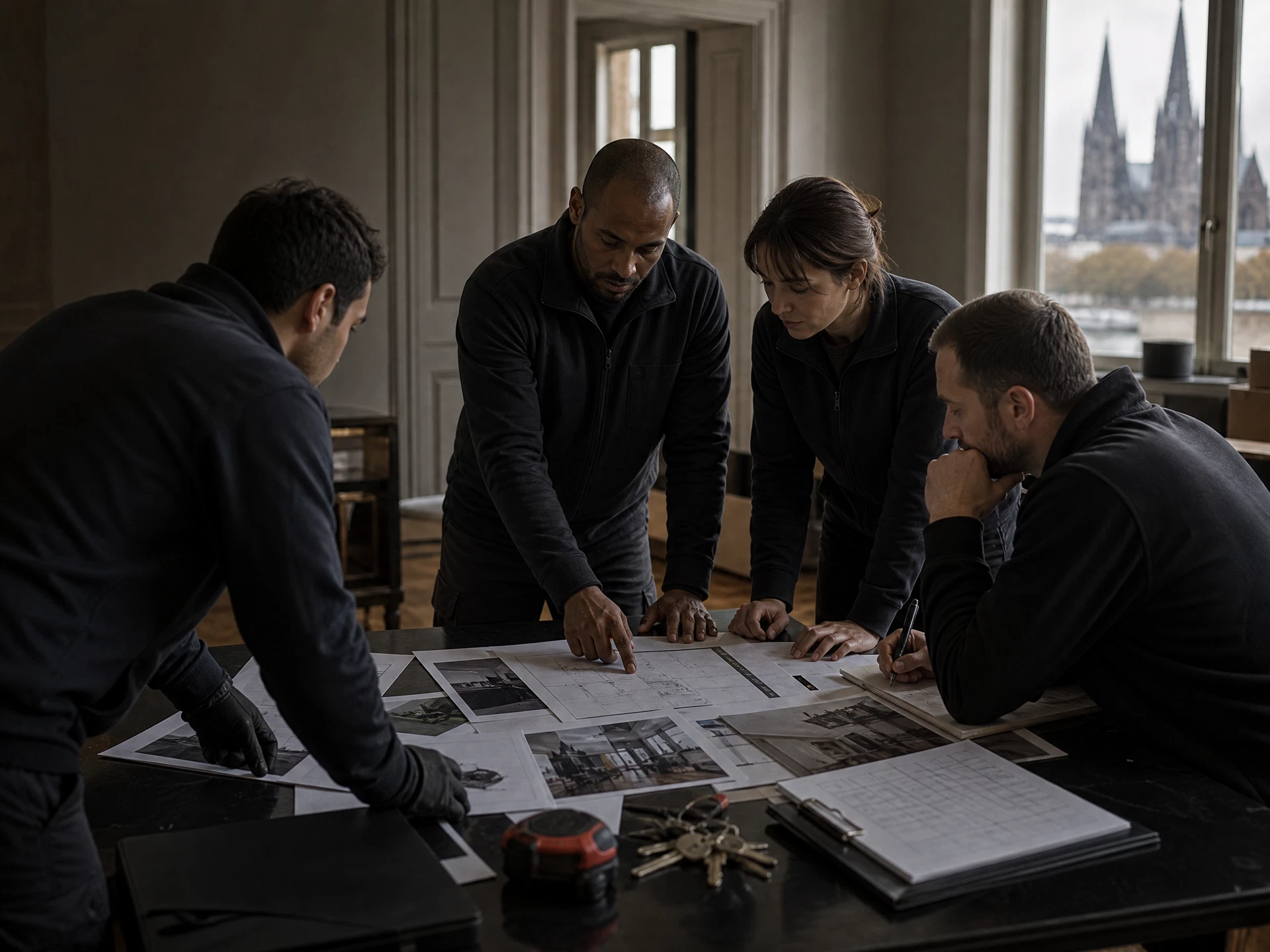 Projektteam bei der Planung von Leistungsumfang, Termin und Transportwegen